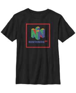 Fifth Sun Nintendo Big Boys 64 Element Logo Colorful Short Sleeve T-Shirt