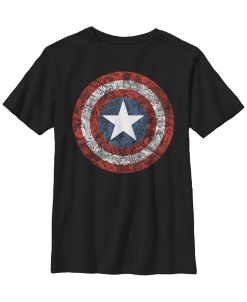 Fifth Sun Marvel Big Boy's Captain America Avengers Shield Comic Short Sleeve T-Shirt