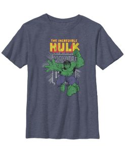 Fifth Sun Marvel Big Boy's The Incredible Hulk Retro Comic Book Stamp Logo Short Sleeve T-Shirt