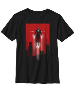 Fifth Sun Marvel Big Boy's Iron Man In Flight Deco Art Style Short Sleeve T-Shirt