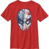 Fifth Sun Marvel Big Boy's Spider-Man American Flag Face Vintage-Like Short Sleeve T-Shirt