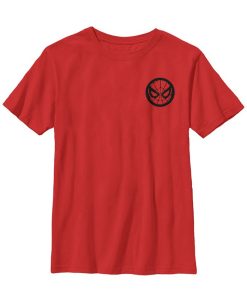 Fifth Sun Marvel Big Boy's Spider Man Pocket Mask Symbol Short Sleeve T-Shirt
