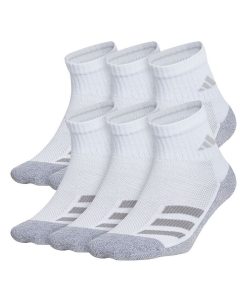 ADIDAS Big Boys Cushioned Angle Stripe Quarter Sock Pack Of 6