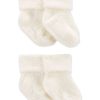 Carter's™ Baby Boys Or Baby Girls Chenille Fold Over Cuff Booties, Pack Of 4