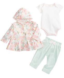First Impressions Baby Girls Avery Jacket, Bodysuit And Pants Take Me Home 3 Piece Set, Created For Macy's
