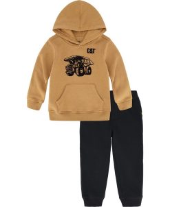 CATerpillar Toddler Boys R Signature Pullover Hoodie With Fleece Joggers Set, 2 Piece