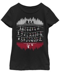 Fifth Sun Big Girls Stranger Things Alphabet Lights T-shirt