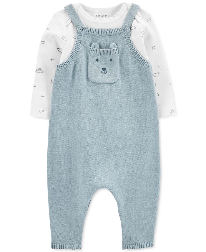 Baby Boys Long Sleeved Top And Coverall With Bear Pocket 2 Piece Set Carter's™ Baby Boys Long Sleeved Top And Coverall With Bear Pocket 2 Piece Set -Carter’s Shop