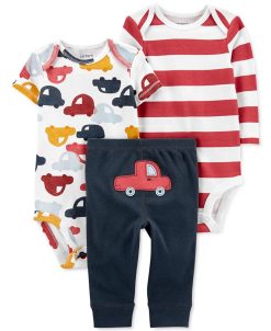 Carter's™ Baby Boys Cars Bodysuits And Pants Set, 3 Piece Set