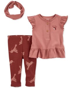 Carter's™ Baby Girls Little Bird Outfit With Headband, 3 Piece Set