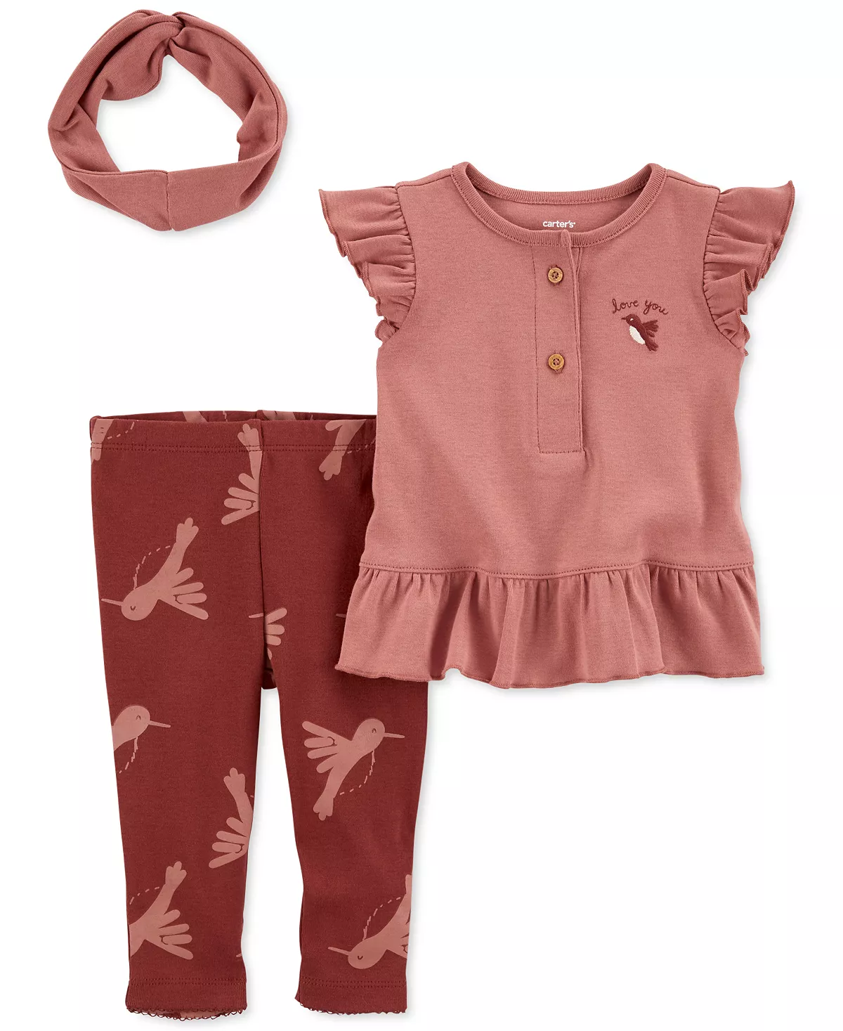 Baby Girls Little Bird Outfit With Headband, 3 Piece Set Carter's™ Baby Girls Little Bird Outfit With Headband, 3 Piece Set -Carter’s Shop