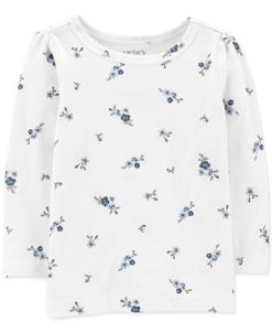 Carter's™ Baby Girls Floral Print Long Sleeve T Shirt And Skirtall, 2 Piece Set -Carter’s Shop 21752143 fpx