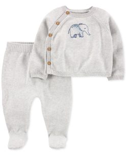 Carter's™ Baby Boys Or Baby Girls Elephant Sweater And Footed Pants, 2 Piece Set