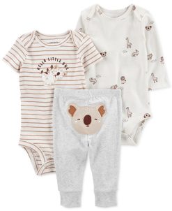 Carter's™ Baby Boys Or Baby Girls Cotton Bodysuits And Pants, 3 Piece Set