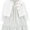 Carter's™ Baby Girls Bodysuit Dress And Cardigan, 2 Piece Set
