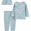 Carter's™ Baby Boys Side Snap Cotton Top, Pants, And Hats Set