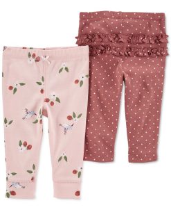 Carter's™ Baby Girls Assorted Cotton Pants, Pack Of 2