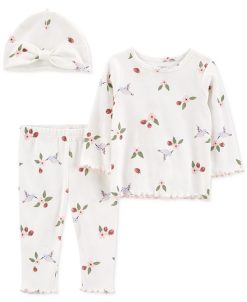 Carter's™ Baby Girls Hummingbird Cotton Outfit, 3 Piece Set