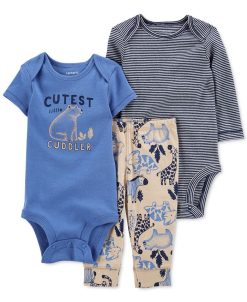 Carter's™ Baby Boys Cutest Cuddler Bodysuits And Pants, 3 Piece Set
