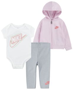 Nike Baby Girls Dream Chaser Jacket, Bodysuit And Pants, 3 Piece Set