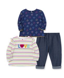 Little Me Baby Girls Heart Play Top And Pants, 3-Piece Set -Carter’s Shop 22291629 fpx