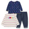 Little Me Baby Girls Heart Play Top And Pants, 3-Piece Set