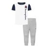 Champion Baby Boys Color Blocked Signature T-shirt And Fleece Pants, 2 Piece Set