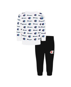 Champion Baby Boys All Over Print Fleece Crew Fleece, 2 Piece Set