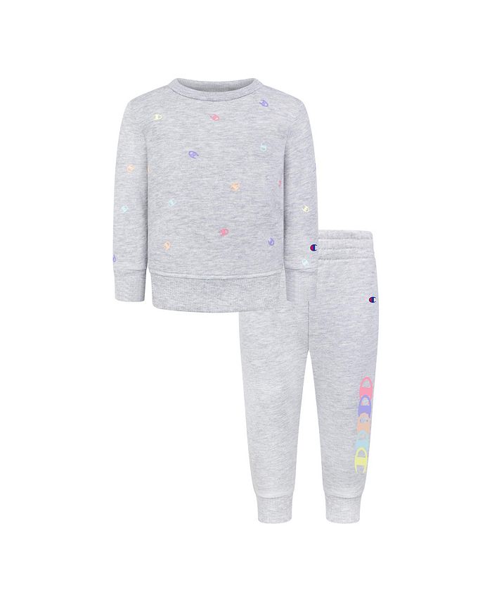 Baby Girls All Over Print Tossed C Fleece Crew And Repeat C Fleece Joggers, 2 Piece Set Champion Baby Girls All Over Print Tossed C Fleece Crew And Repeat C Fleece Joggers, 2 Piece Set -Carter’s Shop