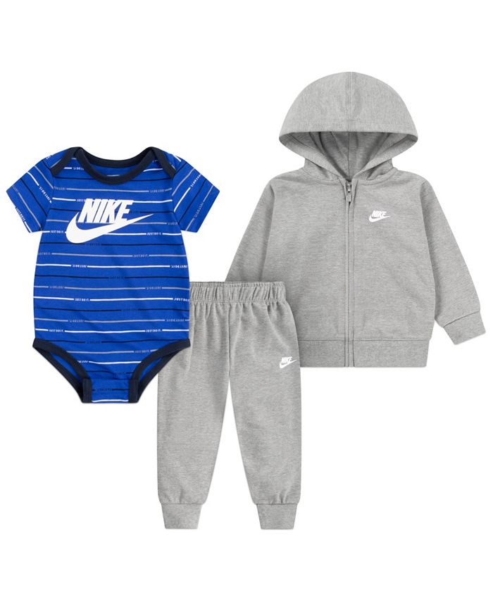 Baby Boys Just Do It Striped Full-Zip Hoodie, Pants And Bodysuit, 3 Piece Set Nike Baby Boys Just Do It Striped Full-Zip Hoodie, Pants And Bodysuit, 3 Piece Set -Carter’s Shop