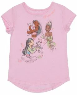Disney Little Girls Multi Princesses Friends Short Sleeve T-shirt