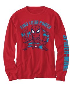 Marvel Hybrid Big Boys Find Your Spider Long Sleeves Graphic T-shirt