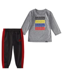 ADIDAS Baby Boys Long Sleeve T-shirt And Joggers, 2 Piece Set