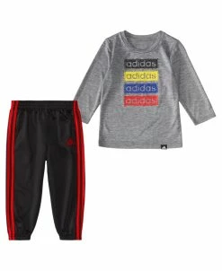 ADIDAS Baby Boys Long Sleeve T-shirt And Joggers, 2 Piece Set