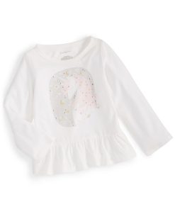 Carter’s Shop 47 First Impressions Baby Girls Long Sleeve Unicorn Magic Peplum Top, Created For Macy's