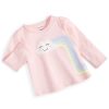 First Impressions Baby Girls Long Sleeve Retro Rainbow Shirt, Created For Macy's