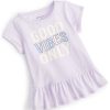 First Impressions Baby Girls Wavy Vibes Peplum Top, Created For Macy's