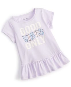 First Impressions Baby Girls Wavy Vibes Peplum Top, Created For Macy's