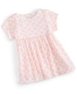 First Impressions Toddler Girls Short Sleeve Heart Checkered Ruffle Tunic, Created For Macy's