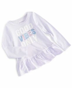 First Impressions Toddler Girls Long Sleeve Wavy Vibes Peplum Top, Created For Macy's