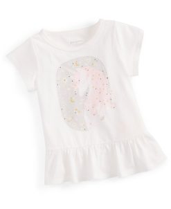 First Impressions Baby Girls Unicorn Peplum Top, Created For Macy's