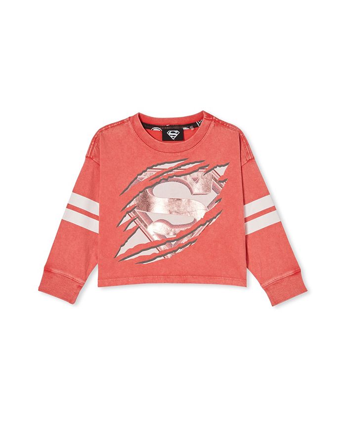 Big Girls Superman Cropped Long Sleeve Tee COTTON ON Big Girls Superman Cropped Long Sleeve Tee -Carter’s Shop