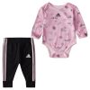 ADIDAS Baby Girls Long Sleeve All-Over Print Bodyshirt And Joggers, 2-Piece Set