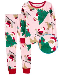 Carter's™ Pink Santa Family Pajamas