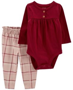 Carter's™ Baby Girls Long Sleeve Bodysuit And Pants, 2 Piece Set