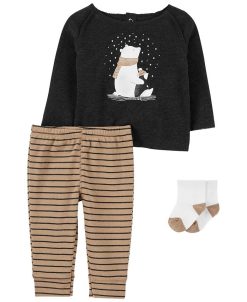 Carter's™ Baby Boys Or Baby Girls T Shirt, Pants And Socks, 3 Piece Set