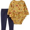 Carter's™ Baby Girls Peplum Bodysuit And Pants, 2 Piece Set