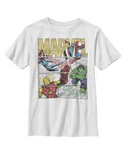 Marvel Boy's Heroic Comic Strip Child T-Shirt