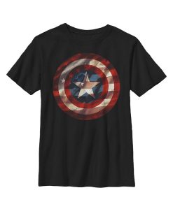 Marvel Boy's Captain America Shield Flag Child T-Shirt