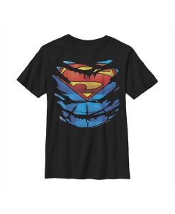 DC COMICS Boy's Superman Ripped Costume Child T-Shirt